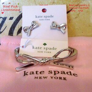 ♠️ Kate Spade ♠️ Mini Skinny Silver Bow Bangle Set ♠️️